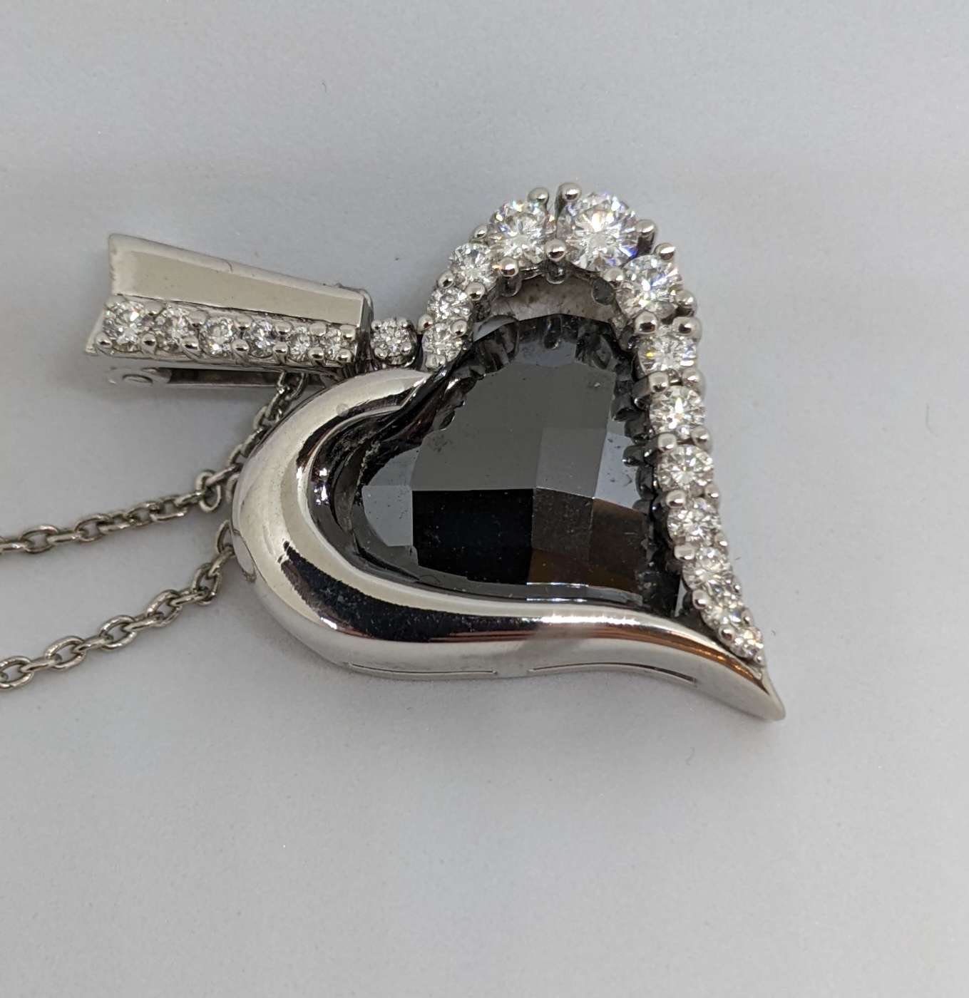 Black Diamond Heart Shaped Pendant