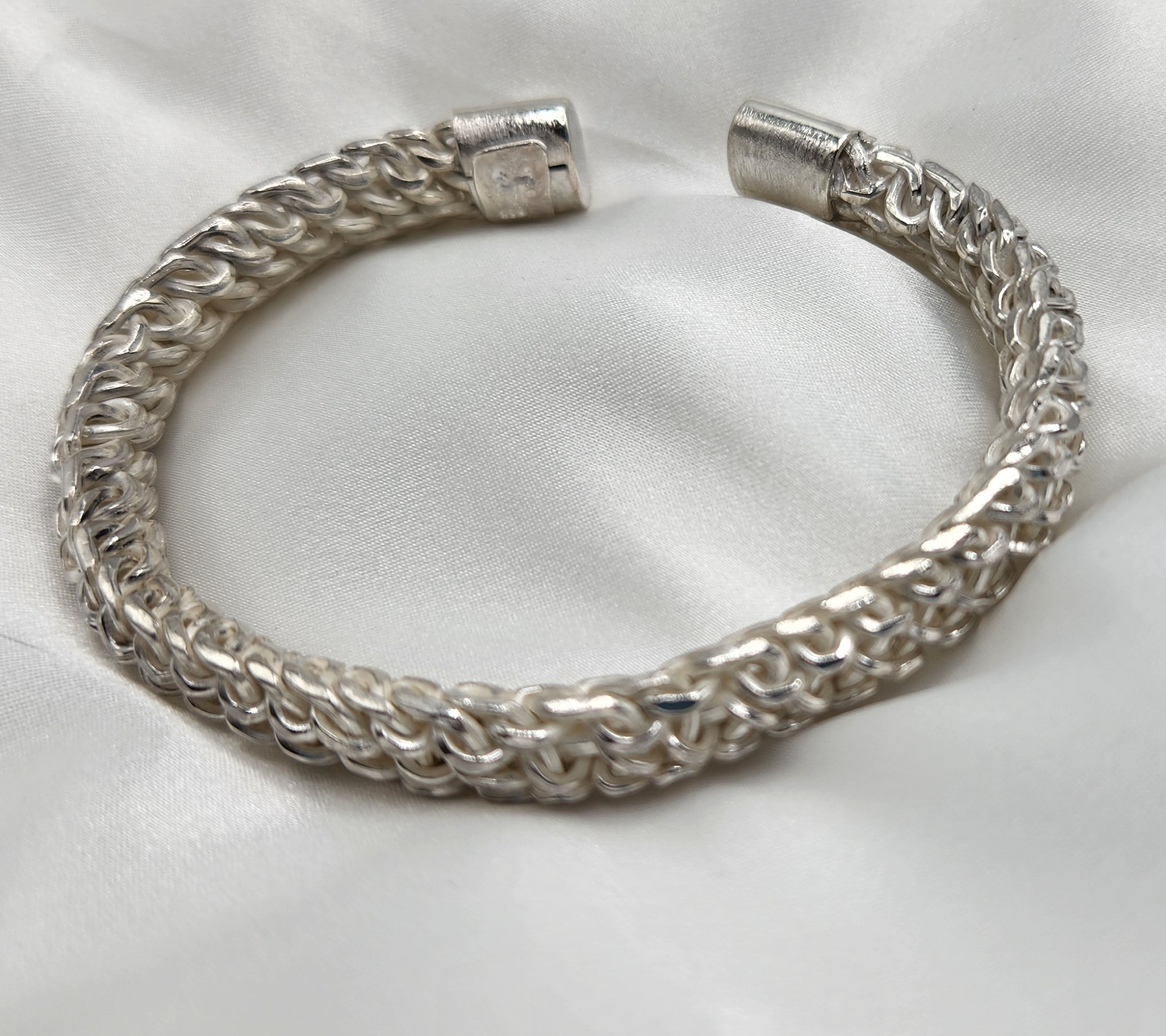 Hand Made Double Braided Sterling Silver Bracelet - Splendor