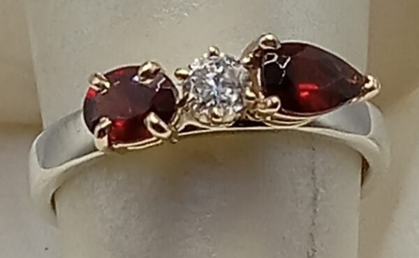 diamond garnet ring - Image 6